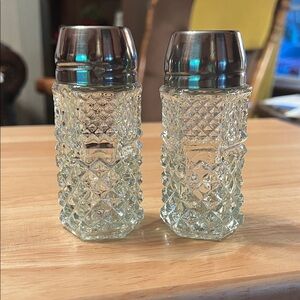 Vintage Anchor Hocking Wexford Glass Salt and Pepper Shakers